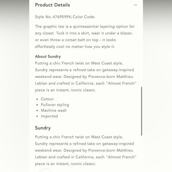 Anthropologie Sundry Smile Tee - Picture 3 of 11